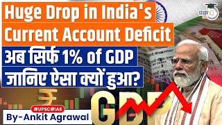 Why India’s Current Account Deficit has Dipped to 1 of GDP  UPSC GS3 [upl. by Mathe]