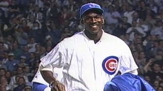 Michael Jordan throws out the first pitch at Wrigley Field [upl. by Neivad]