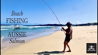 Casting lures for Aussie Salmon off the beach in Jervis Bay  epic fishing session [upl. by Nylodnew]