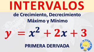 Como hallar Intervalos de crecimiento Decrecimiento Máximos y Minimos FUNCIÓN CUADRÁTICA Limites [upl. by Cedell]