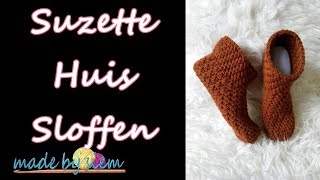 Suzette Huis Sloffen  1 bol Project  Haken  Tutorial  Nederlands [upl. by Esilrahc]