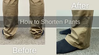 How to Shorten Pants with a Double Fold Hem  Jean Hem [upl. by Hazmah]