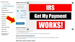 IRS quotGet My Paymentquot Tool WORKS [upl. by Calisa467]