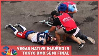 Vegas native Connor Fields injured during BMX semifinals in Tokyo [upl. by Siurad]