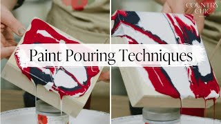 Paint Pouring Technique  How to Create a Marbled Paint Look for Furniture amp Home Decor [upl. by Dlanigger]