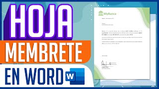 Como Hacer Una Hoja Membrete en Word y Convertirla en Plantilla [upl. by Radec27]