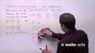 Abstand windschiefer Geraden berechnen über Lotfußpunkt Beispiel 1  V0310 [upl. by Stanwinn]