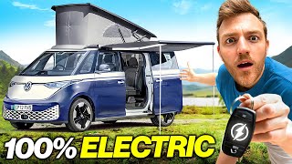 NEW £80k VW ID Buzz EV Camper Van Overnight REVIEW [upl. by Aissatsan]