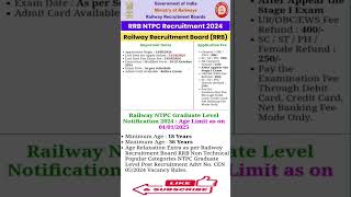 RRB NTPC Graduate Level Recruitment 2024  Vacancy Details Total  8113 Post [upl. by Neron]