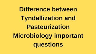 Difference between Tyndallization and Pasteurization Microbiology Technique [upl. by Ekud]