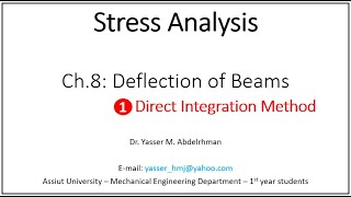 Lecture 17  Stress Analysis  Deflection of beams  Direct Integration method [upl. by Tarr629]