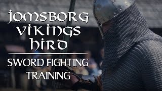 Jomsborg Vikings Hird Sword fighting training [upl. by Denman]