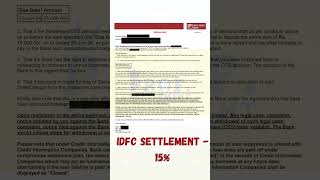 IDFC settlement loan loansettlement creditcard recovery emi settlement [upl. by Kial]