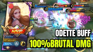 100BRUTAL DMG  ODETTE BEST BUILD amp EMBLEM 2024  Must Try [upl. by Matless]