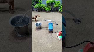 Mini motor water pump science project mini tractor making cow water bathed  307 [upl. by Immak]