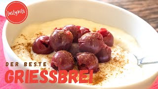 BESTER Grießbrei der Welt  so wird der Grießpudding lockerleicht [upl. by Ahsienad]