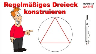 Mit Zirkel Dreieck konstruieren Umkreis ist gegeben [upl. by Yvad]