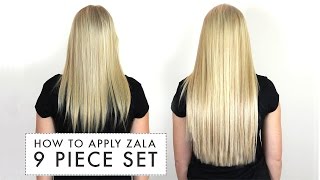 How to Put in 9Piece Clipin Hair Extensions  ZALA [upl. by Ardisj]