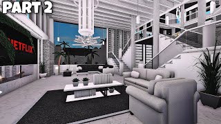 Bloxburg Modern Futuristic Mansion Speedbuild Part 25 Interior [upl. by Aytac]