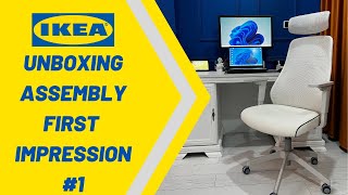 IKEA MATCHSPEL Part1 Unboxing Assembly First Impression Step by Step Installation Gaming Chair [upl. by Shela96]