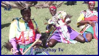 Luo Cultural Dance Ramogi Dance Kochia dancers entertaining guests at a burial in Homabay county [upl. by Aciria717]