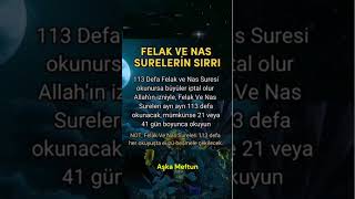 Felak ve Nas Surelerini Okumanın Fazileti [upl. by Rudin]