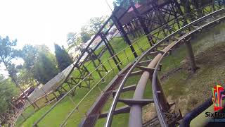 Dahlonega Mine Train Classic Rollercoaster Attraction at Six Flags Over Georgia [upl. by Plafker837]