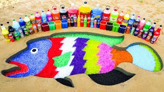 How to make a Giant Napoleon Fish with Orbeez amp Giant Coca Cola Schweppes Pepsi Fanta vs Mentos [upl. by Verney]