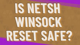 Is netsh Winsock reset safe [upl. by Obbard]