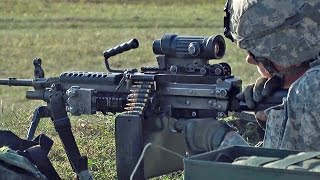 米・リトアニア軍事演習 M249軽機関銃ミニミ M240機関銃 HD [upl. by Uon]