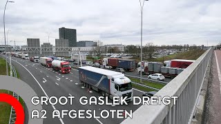 Groot gaslek dreigt bewoners Waalre ingelicht en A2 afgesloten [upl. by Odraner]