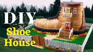 Popsicle Stick Shoe House  How To Make Shoe House  Miniature House [upl. by Hilbert740]