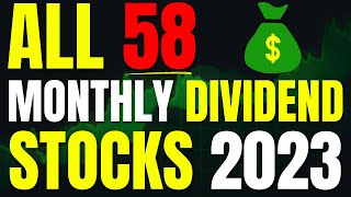 2023 Monthly Dividend Stocks List All 58 Stocks Reviewed and Analyzed [upl. by Tsan712]