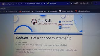 CodSoft  Get a chance to internship  FAKE or Real  Will Receive Certificate or 🚫 Watch till end [upl. by Whetstone]