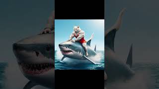 Daddy Fights Shark to Save a Kitten 🐈👊🐬 ai cat catlover story cute cutecat shorts [upl. by Tuckie]