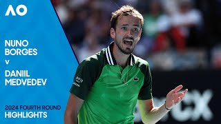 Nuno Borges v Daniil Medvedev Highlights  Australian Open 2024 Fourth Round [upl. by Sadella231]