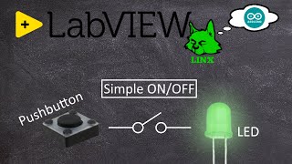 Pushbutton and LED  LabVIEW LINX 30 with Arduino Uno [upl. by Atinhoj]