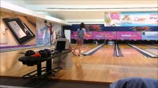 Sandra Andersson plays bowling in Kuwait [upl. by Ainerol]