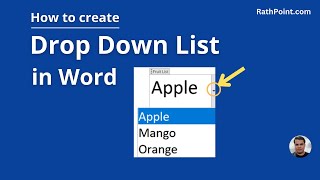 How to Create Drop Down List in Word [upl. by Scotty]