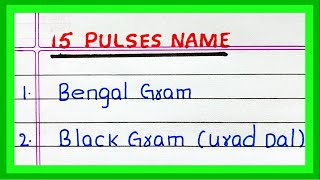 PULSES NAME in English  10  15 PULSES NAME in English [upl. by Cleon]