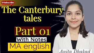 The Canterbury Tales by Geoffrey chaucer  MA english with Anita General prologue canterbury [upl. by Egarton]