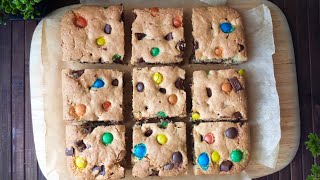 BEST MampM Cookie Bars Recipe  5Minutes Cookie Bars 🍪 [upl. by Zoha]