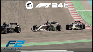 F1 24A VOLTA DAS CORRIDAS DE ELIMINAÇÃO COM OS NOVOS CARROS DA FÓRMULA 2 [upl. by Einalem]