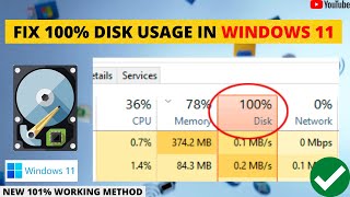 How to Fix 100 Disk Usage Error in Windows 11  100 to 1 [upl. by Marsiella]