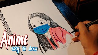 easy to draw anime drawing  step by step  how to draw [upl. by Aneloc80]