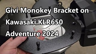 Bike Specific Givi Monokey Rear Rack SR4133 on KLR650 Adventure 2024 [upl. by Repohtsirhc]