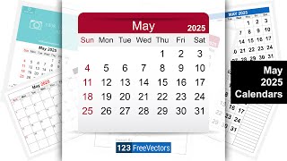 May 2025 Calendar  123FreeVectors [upl. by Ettenna]