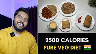 Easy Pure Veg 2500 Calorie Bodybuilding Diet  150gms Protein  🇮🇳 [upl. by Voleta]