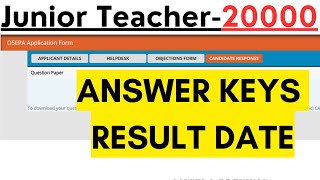 20000 Junior Teacher Exam I Response Key Released I JT Exam 2023 I [upl. by Errot]