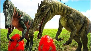 Familia Baryonyx Giganotosaurus Ladrão De Ovos Dinossauros Ark Survival Evolved [upl. by Lilian795]